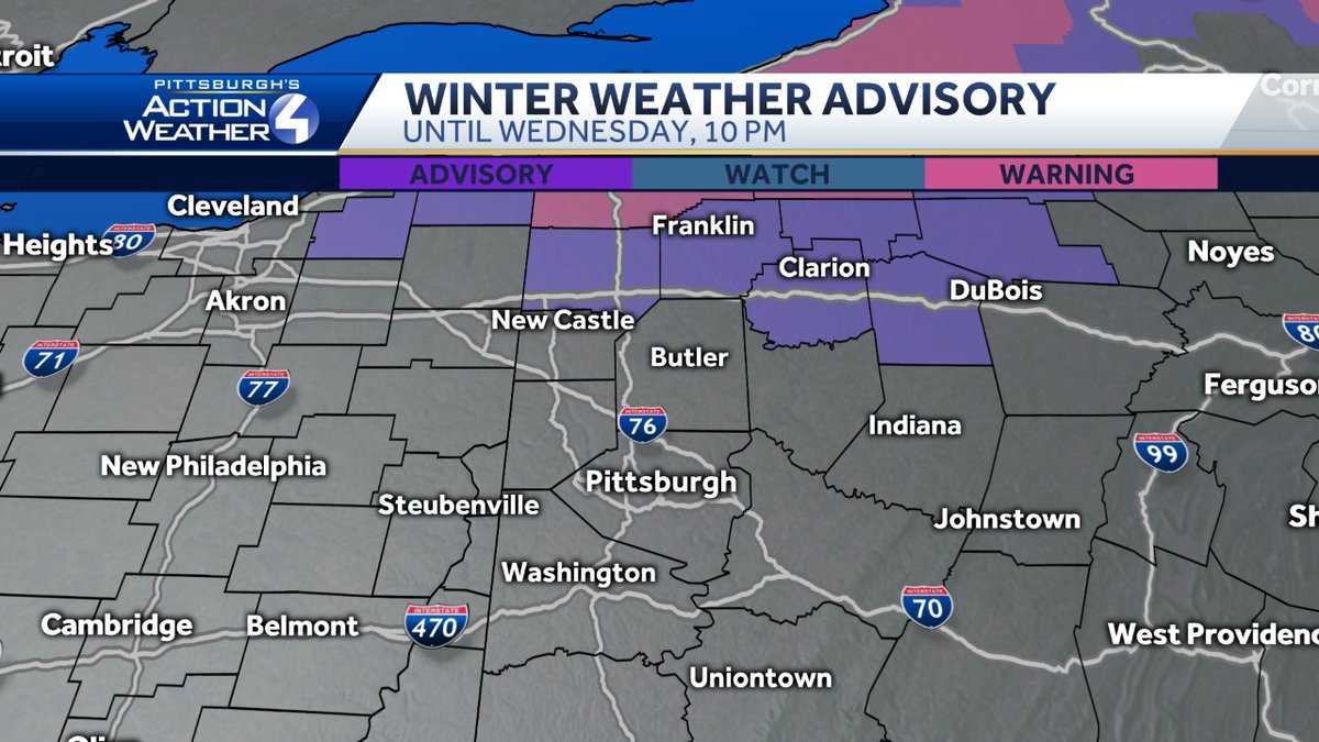 Winter weather advisory in effect for northern counties