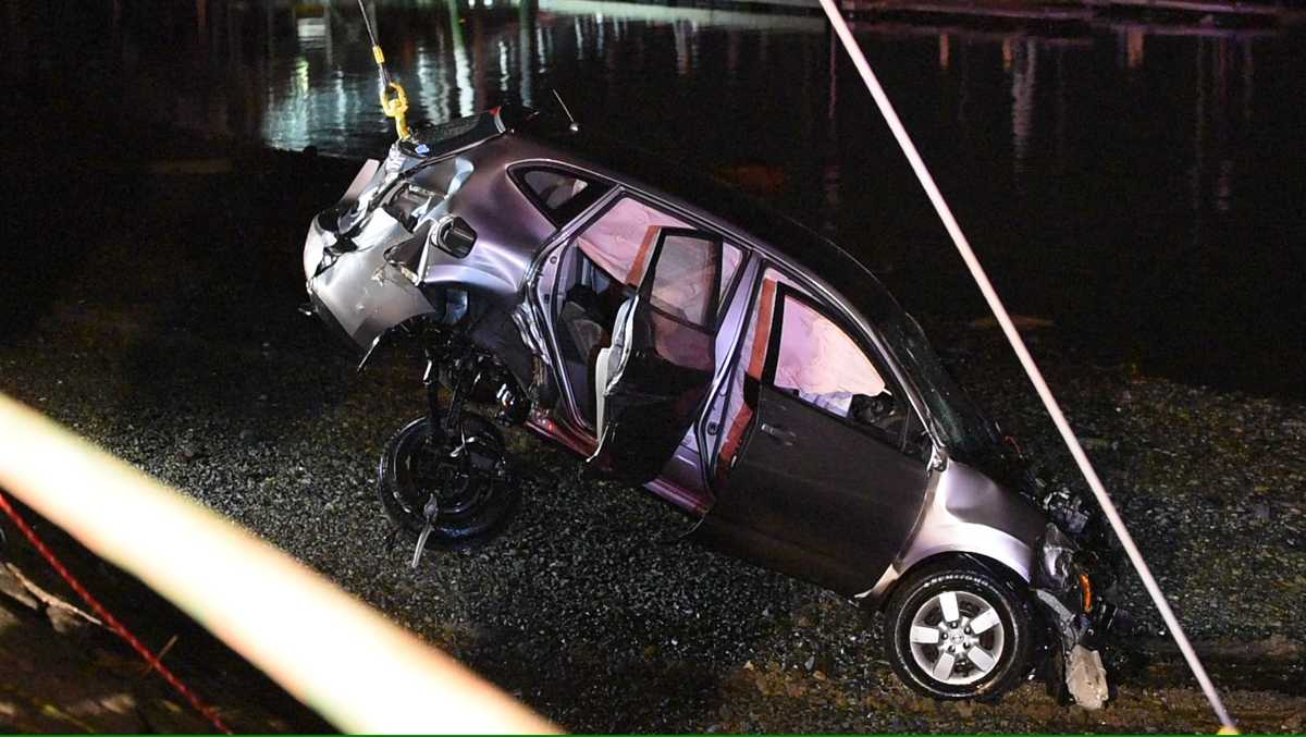 Vehicle pulled from water after overnight crash
