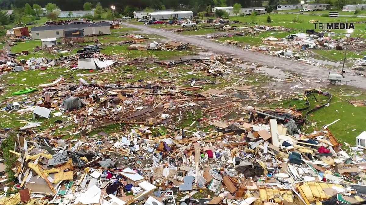 Drone footage shows scope of Wisconsin tornado damage