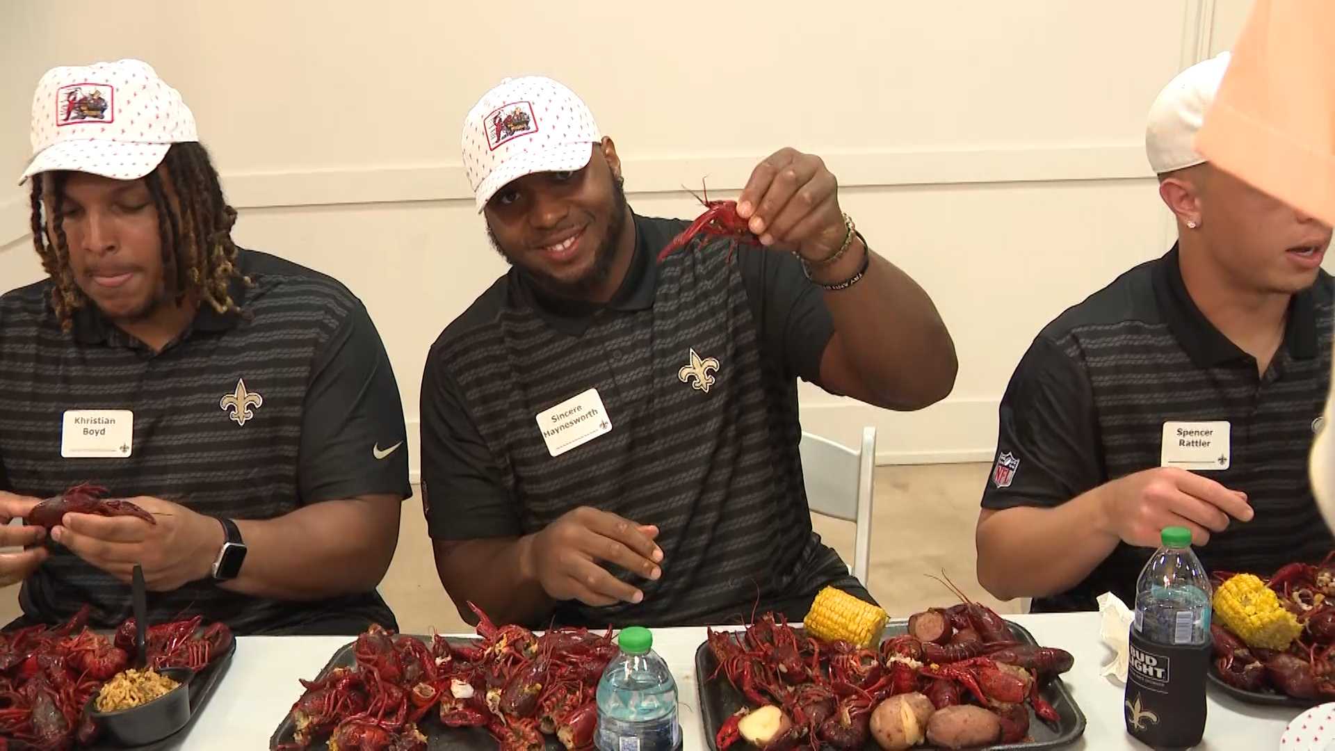 WATCH NOW: Saints rookies try to tackle crawfish for the first time - Vimarsana News