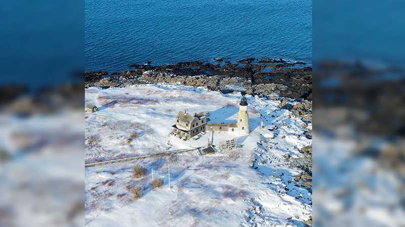 "Wood Island Lighthouse in Biddeford taken this afternoon with my drone." -Nancy Campbell