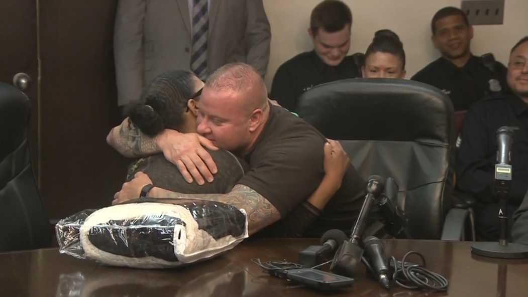 Woman meets first responders who saved her life