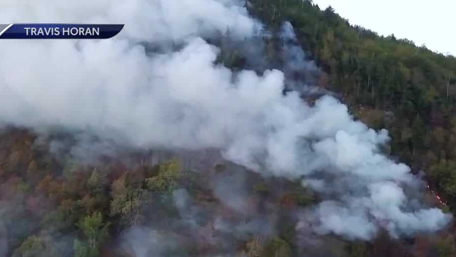 Firefighters battle growing forest fire in Woodstock