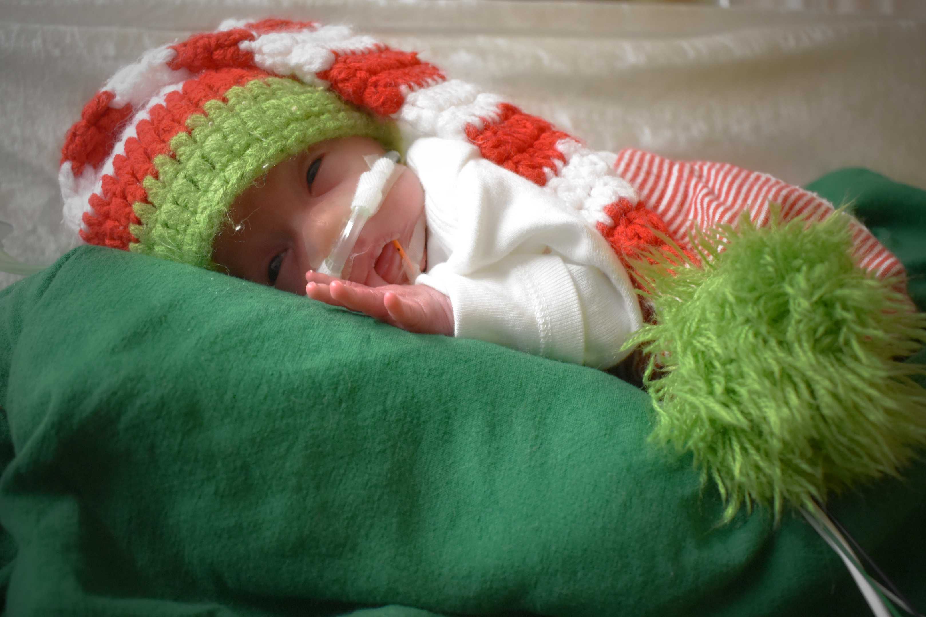 UofL Hospital NICU Babies Pose In Their Holiday Best, Louisville KY