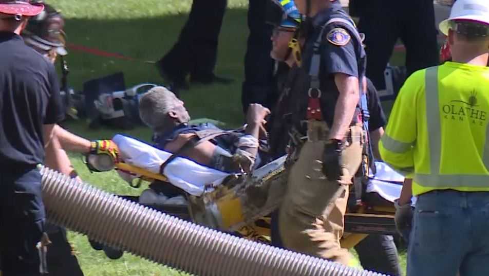 Firefighters free worker after trench collapses in Leawood, Kansas