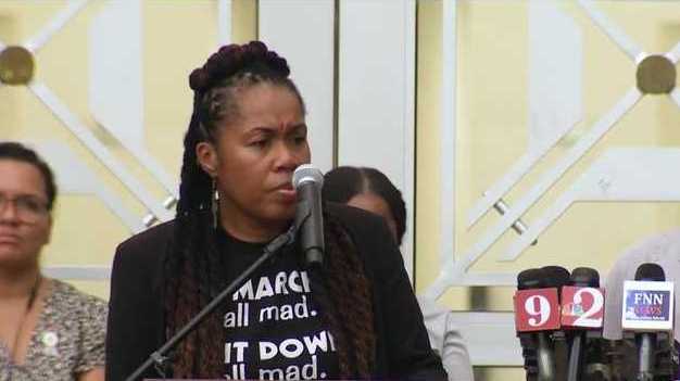 SA Monique Worrell speaks at Orlando rally after suspension