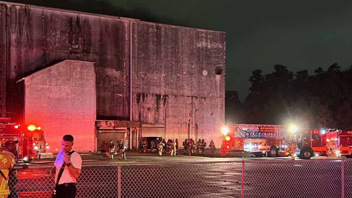 West Palm Beach Fire and Rescue battle large blaze near TriRail station