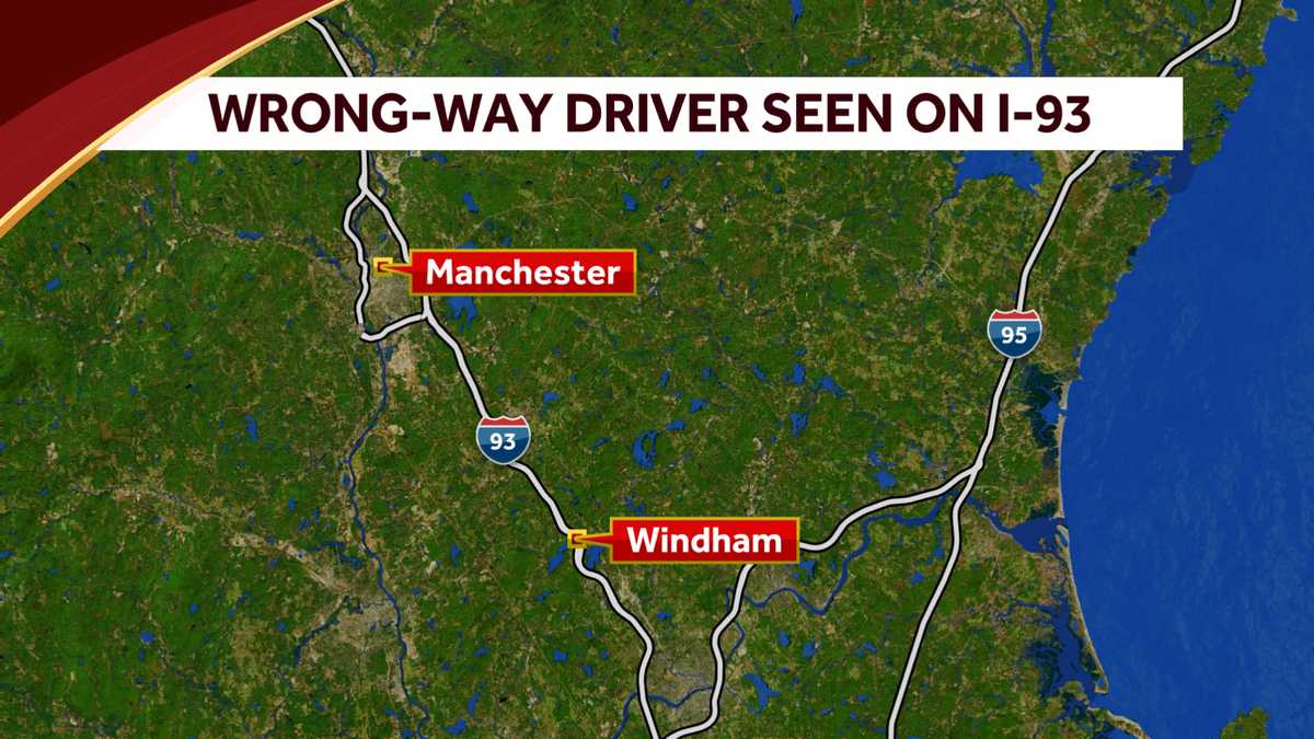 Vehicle seen traveling wrong way on I-93 in New Hampshire