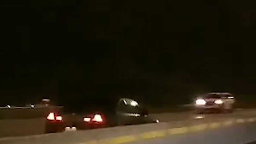 Dashcam catches driver going wrong way on I-94