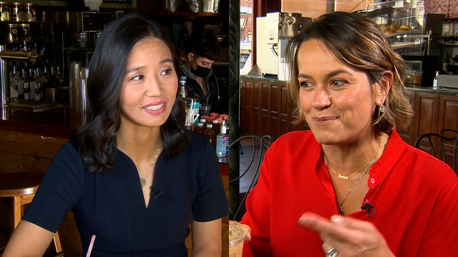 coffee with the candidates: michelle wu and annissa essaibi george