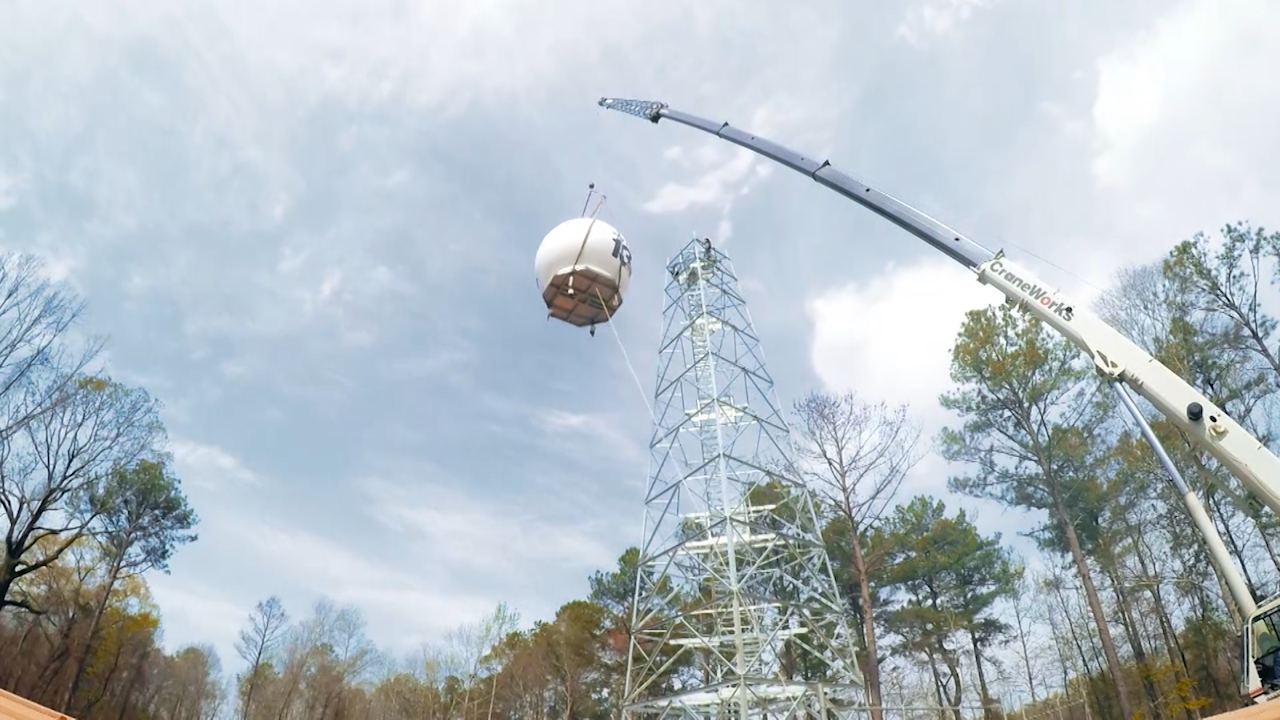 PHOTOS: WVTM 13 Live Doppler Radar Rises Up In Central Alabama