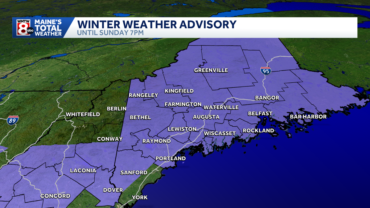 Winter Weather Advisory in effect tonight and Sunday