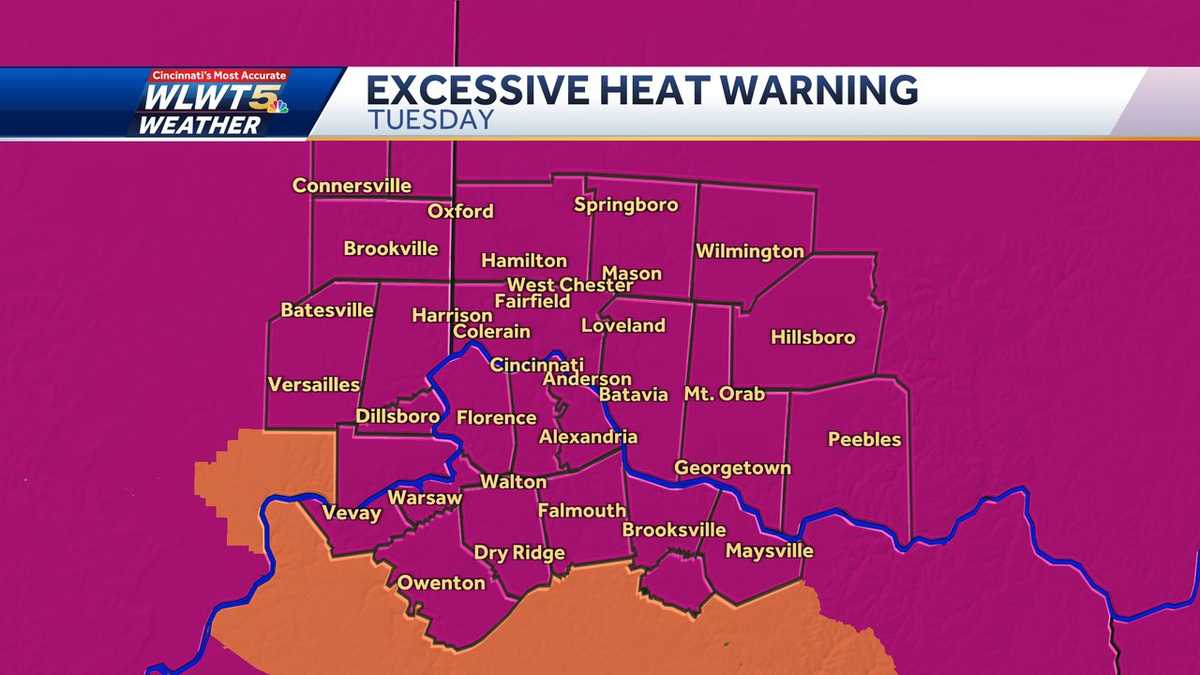 Weather outlook: Excessive heat warning issued through Wednesday