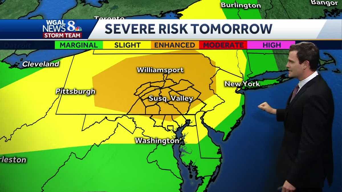 Central Pennsylvania weather Seasonable today; severe storms possible