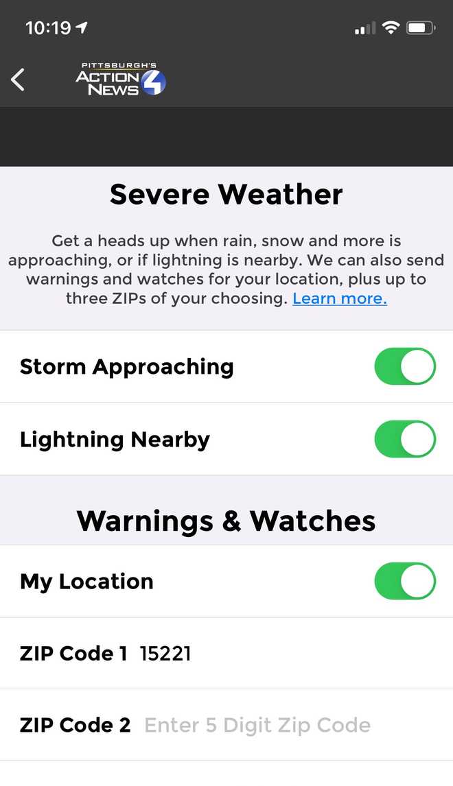 How to get custom weather alerts for where you are on the WTAE mobile app