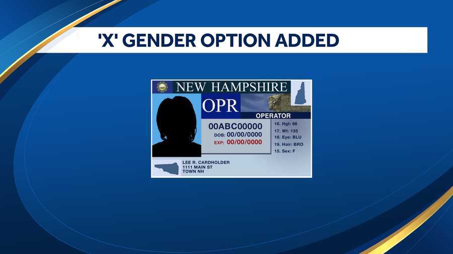 New Hampshire adds nonbinary 'X' option to licenses
