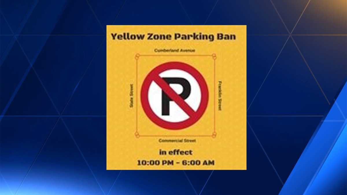 Portland issues yellow zone parking ban Thursday night