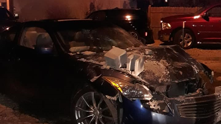 Car crashes through concrete wall in York