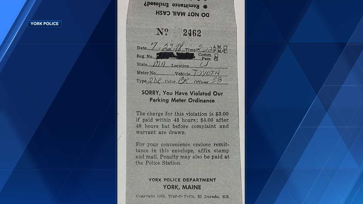 Man pays parking ticket issued by Maine police department 42 years ago