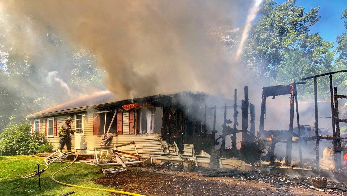 Crews battle York Township fire