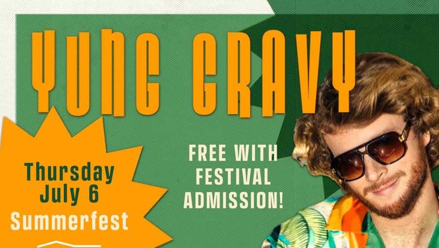 Yung Gravy to headline Summerfest on July 6; show is free with festival