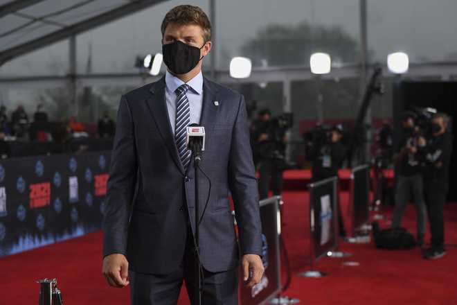 BYU&#x20;quarterback&#x20;Zach&#x20;Wilson&#x20;appears&#x20;on&#x20;the&#x20;Red&#x20;Carpet&#x20;at&#x20;the&#x20;Rock&#x20;&amp;&#x20;Roll&#x20;Hall&#x20;of&#x20;Fame&#x20;before&#x20;the&#x20;NFL&#x20;football&#x20;draft,&#x20;Thursday,&#x20;April&#x20;29,&#x20;2021,&#x20;in&#x20;Cleveland.