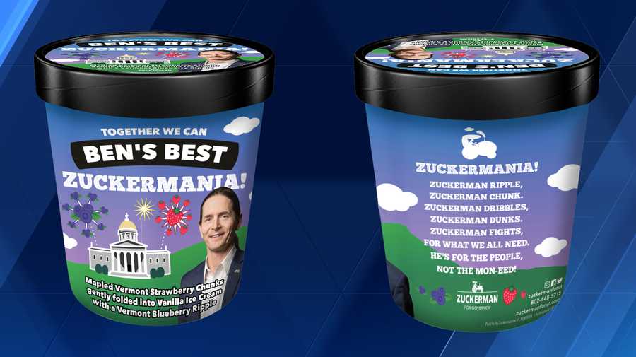 The newest flavor of ice cream from Ben & Jerry's founder Ben Cohen, 'Zuckermania.'