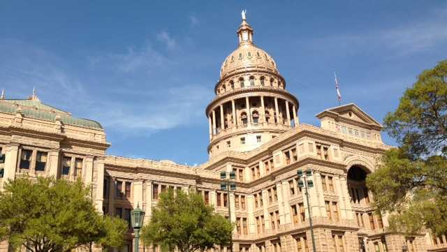 A photo of the Texas state capitol building in Austin.