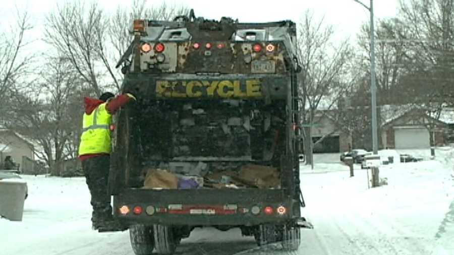 Trash pickup delayed a day due to weather