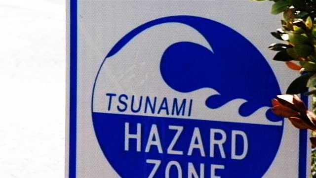 Tsunami Hazard Zone sign