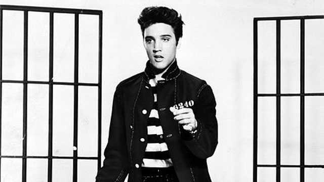 Elvis Presley in a 1957 publicity photo for  "Jailhouse Rock."