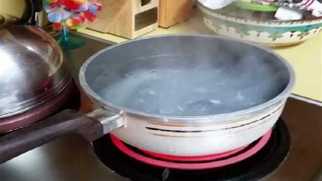Water boiling on a stove