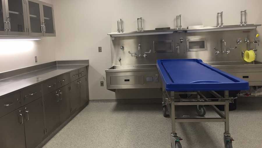 An autopsy room at the State Crime Lab