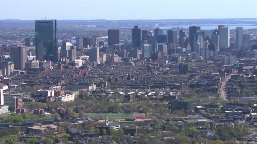Sky 5 shows Boston skyline
