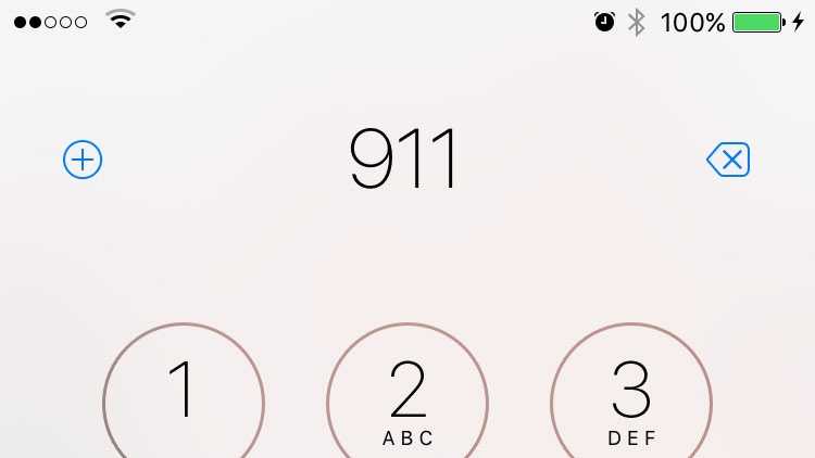 Generic 911 call iphone screen