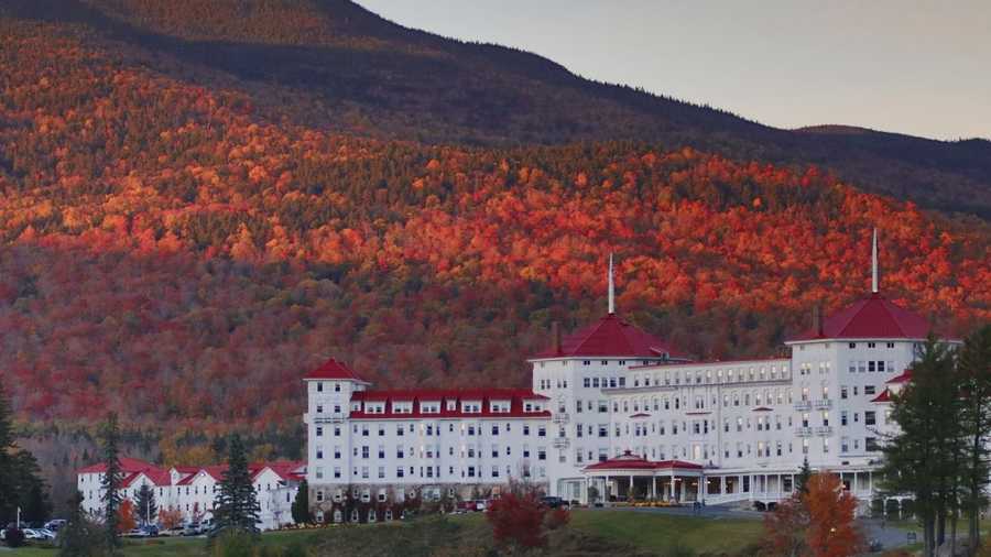 Sunset at the historic Mount Washington Hotel in Bretton Woods, N.H.  The sun reflecting off the foliage made for a postcard-type moment. 