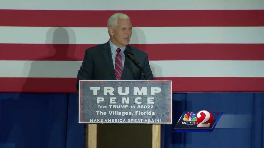 Donald Trump's vice presidential nominee Mike Pence held a rally in The Villages Saturday.