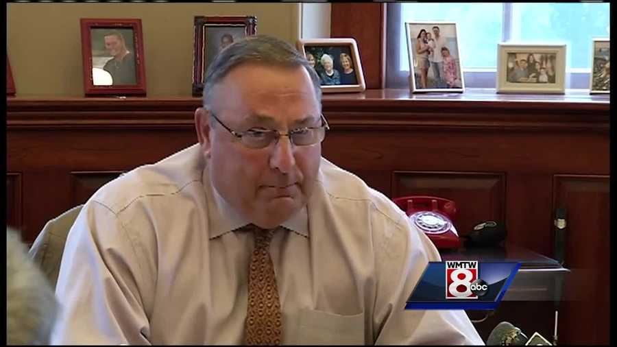 Gov. Paul LePage spoke with a hand-picked group of reporters after his meeting with Rep. Drew Gattine Wednesday morning.