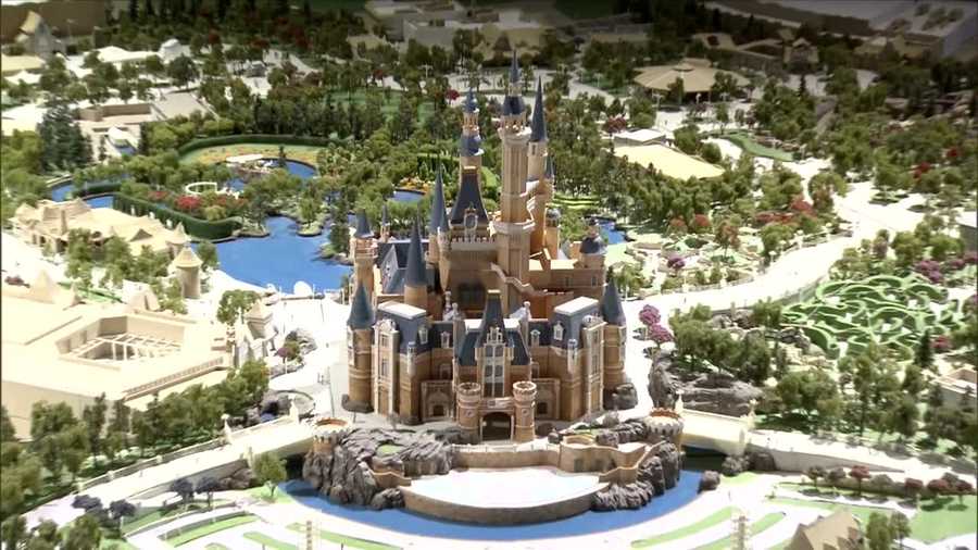 disney ceo bob iger revealed a scale model of shanghai disneyland at the shanghai expo centre, showcasing key highlights of unique attractions, entertainment, dining and hotels at a presentation