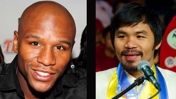 Floyd Mayweather Jr. (left), Manny Pacquiao (right)