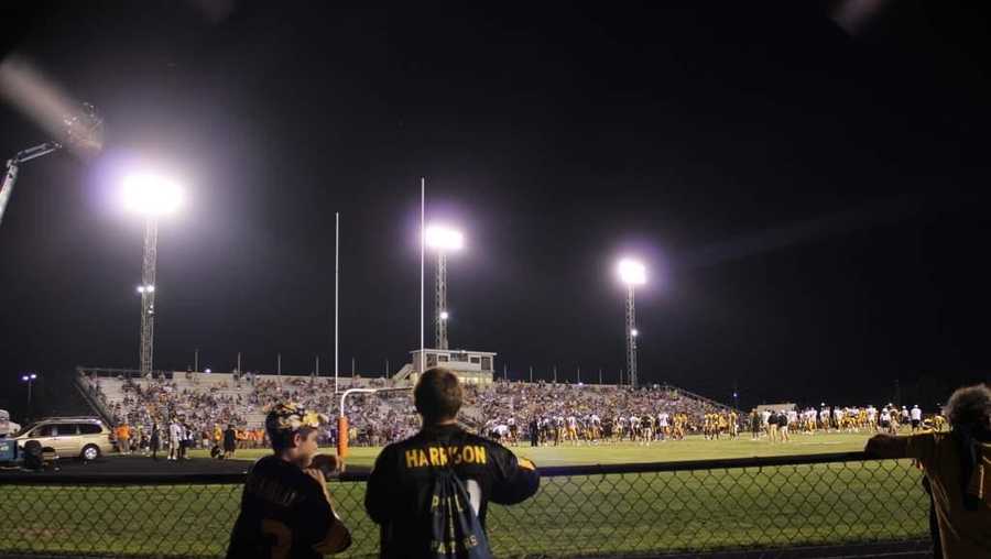 The Steelers hold a night practice at Latrobe Memorial Stadium during their training camp.