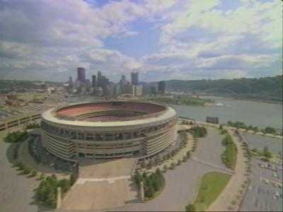 Postcard PA Pittsburgh Three Rivers Stadium Pirates Steelers Torn Down 
