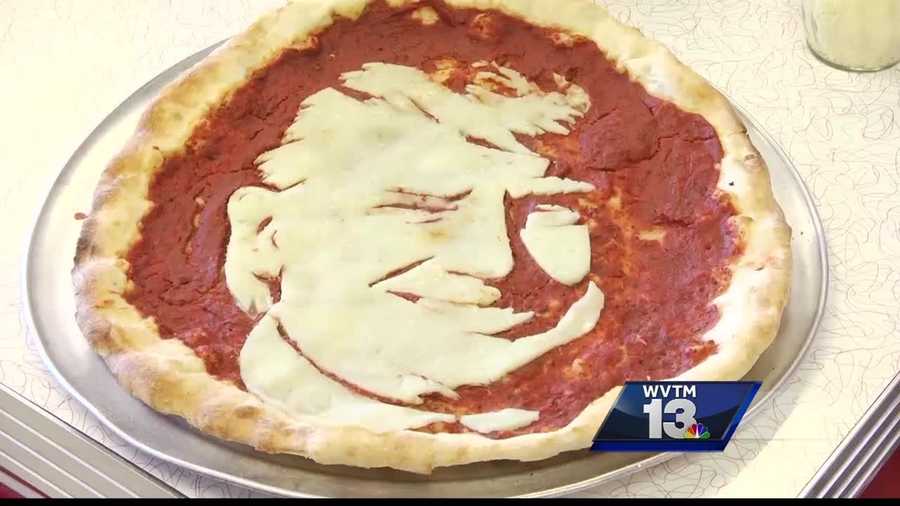Pizza portrait of Donald Trump by Joe's World Famous Pizzeria in Athens, Ala.