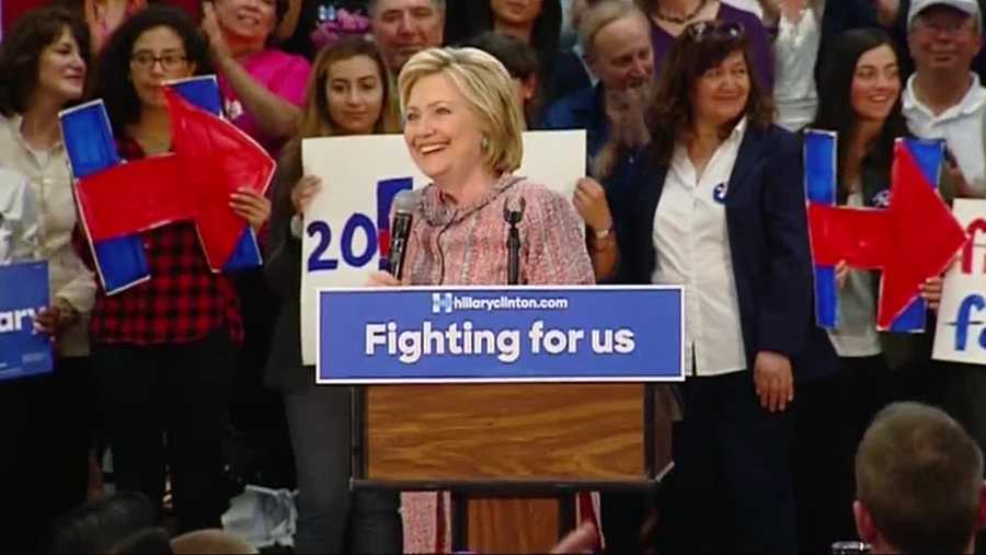 Hillary Clinton campaigning in Salinas before the 2016 presidential election.