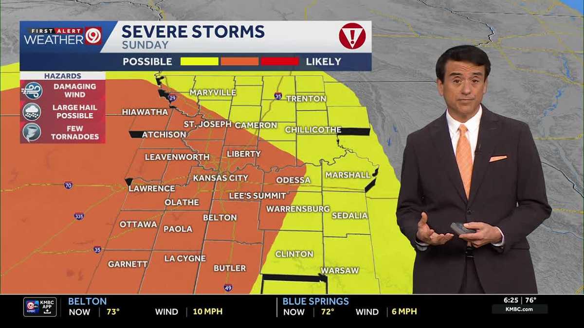 Strong storms possible Sunday