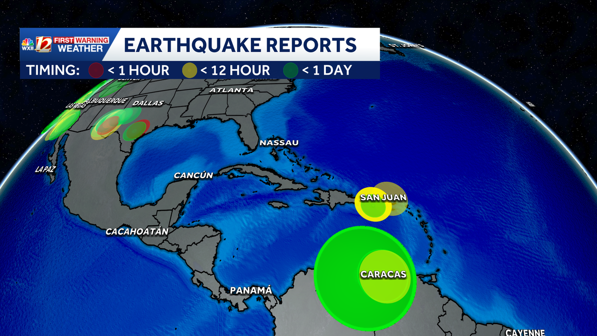 Earthquakes in the Atlantic Ocean near Puerto Rico, Virgin Islands