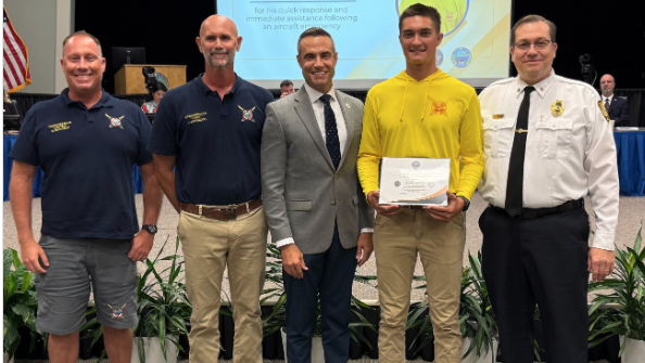 Boca Ocean Rescue member honored for rescuing pilot from ocean
