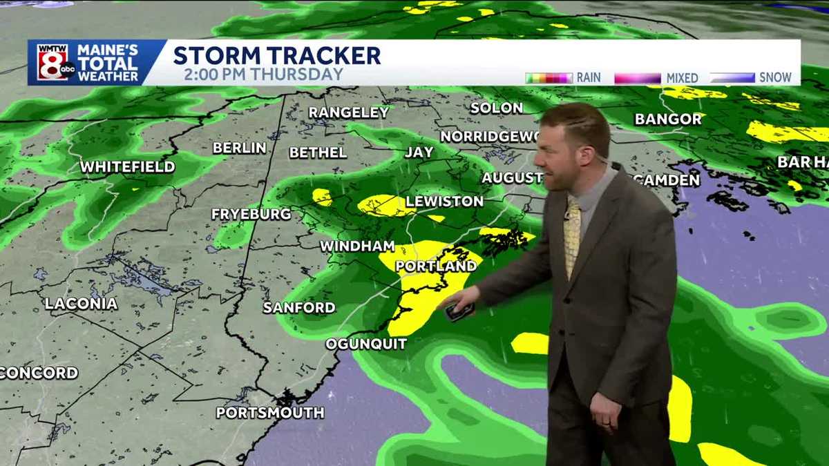 More showers continue to move into Maine through the day