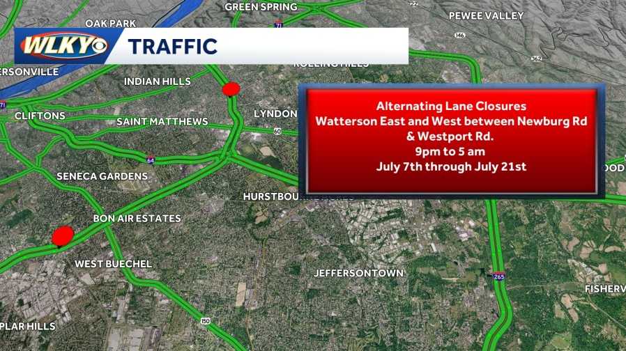 TRAFFIC: Nightly lane closures on I-264 start Tuesday