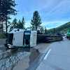 Big rig overturns on I-80 at the Donner Lake Interchange